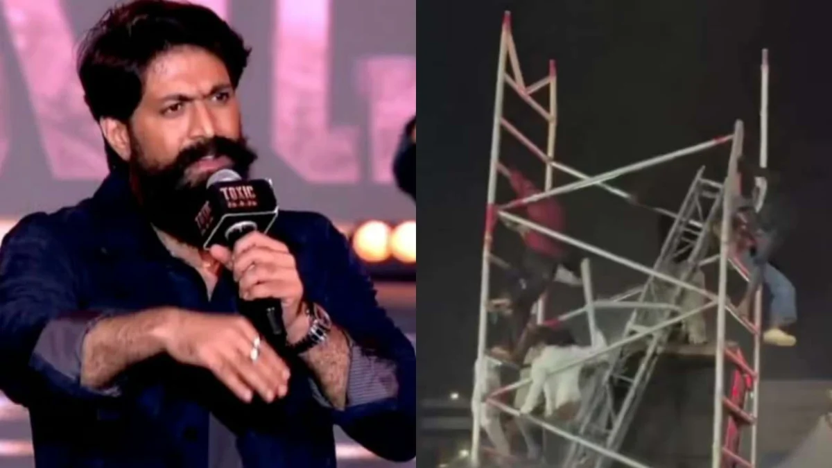Shocking Collapse at ‘Toxic’ Pre-Release Event Injures Four; Yash Halts Speech in Concern