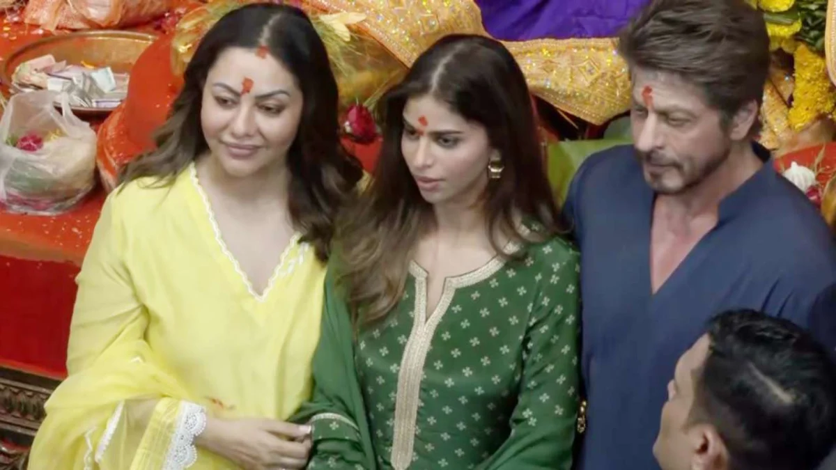 Bollywood Royalty Seeks Blessings at Lalbaugcha Raja: Shah Rukh Khan, Gauri, and Suhana Usher in Ganesh Chaturthi with Devotion