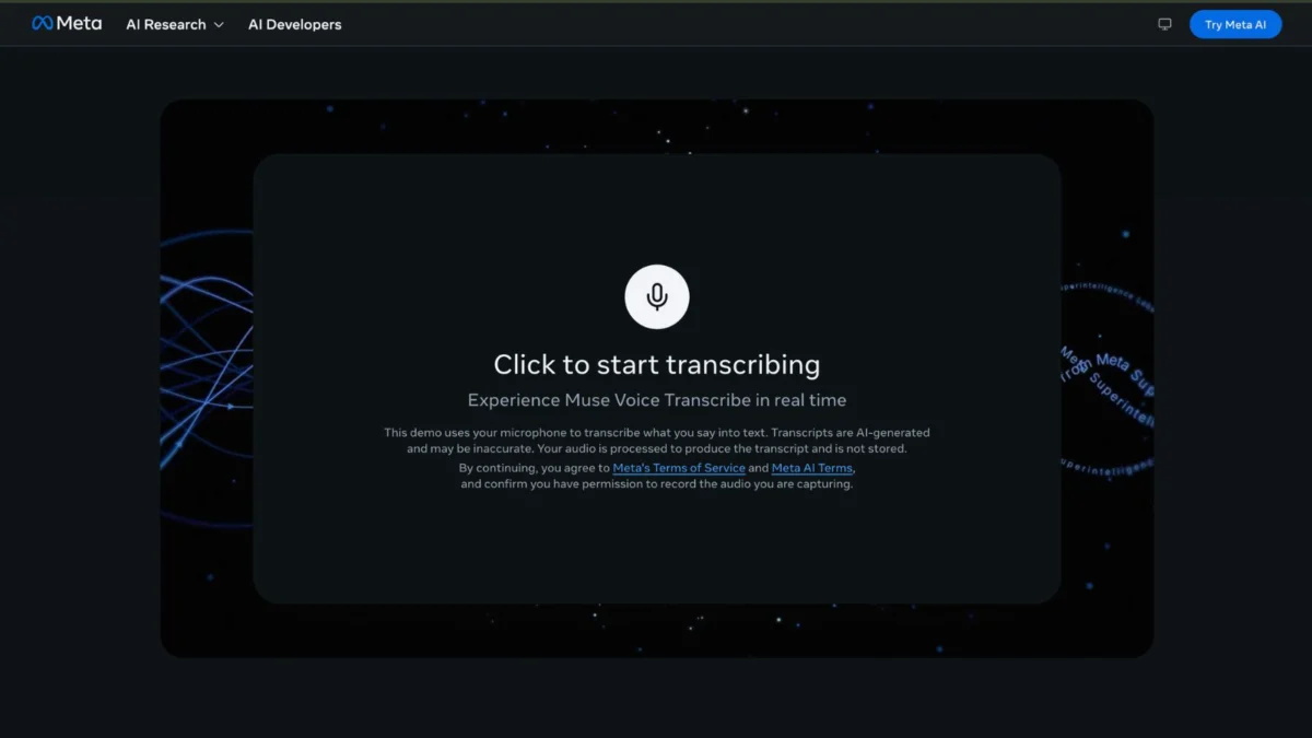 Meta Unveils Muse Voice Transcribe: A Leap Forward in Real-Time, Multilingual AI Speech Recognition