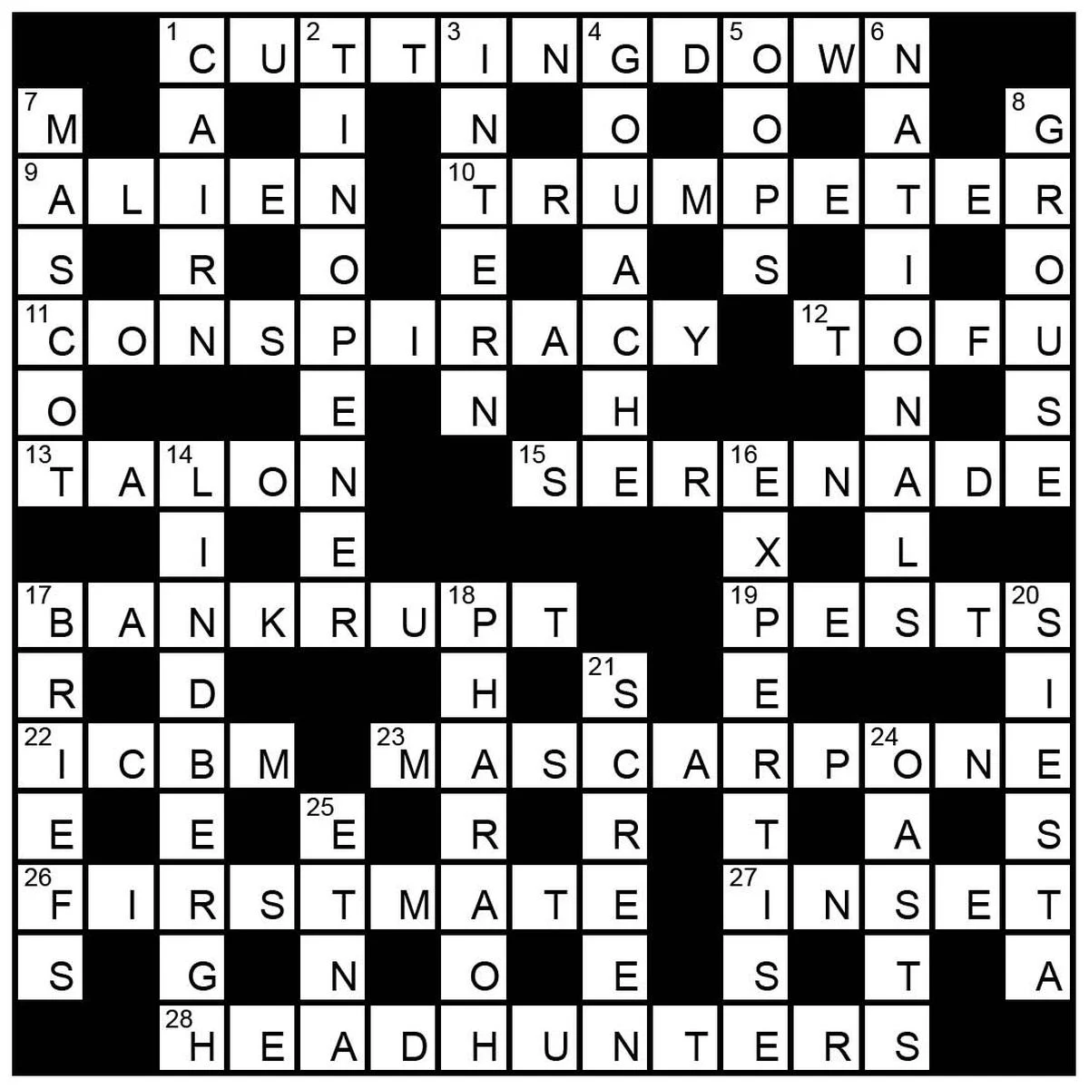 The Hindu Sunday Crossword no. 74